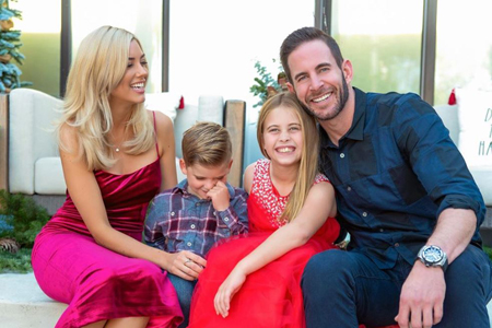 Tarek El Moussa with Heather Rae Young and his children.